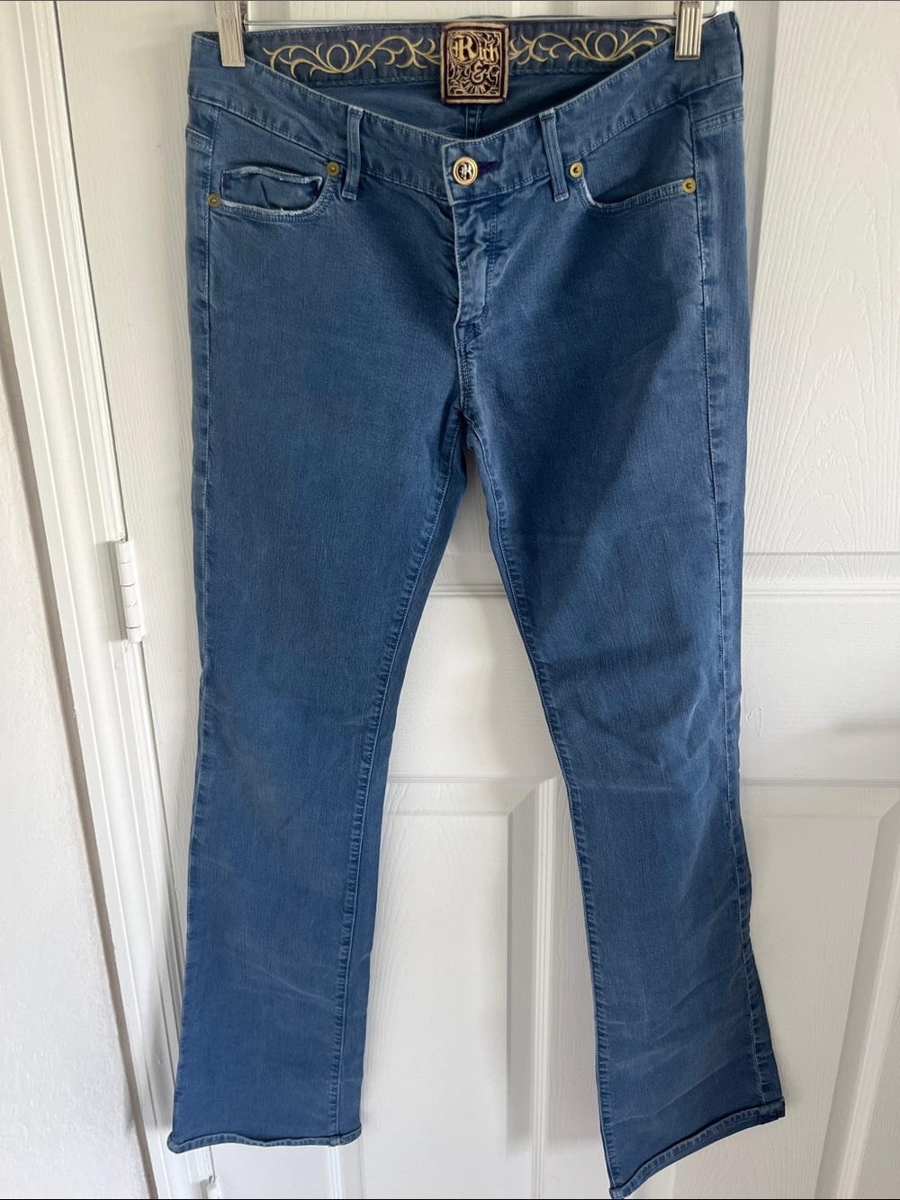 Rich & Skinny Blue Bootcut Jeans Y2K Low Rise Denim Size 29